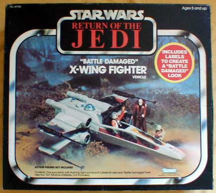Star wars vintage stickers repro battle damaged X wing fighter 